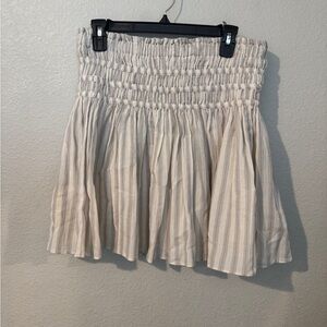 Madewell Cream Striped A-Line Skirt